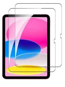 2片装 iPad 钢化玻璃屏幕保护膜 - 高清、高透光、防刮、防摔、全屏覆盖、强效防指纹、触控灵敏，兼容 iPad（Air 4、5、6）/（7、8、9、10 代）/iPad 11 1A16（2025） - 無色 - 查看 14