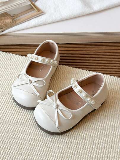 Children/Toddler Retro French Style Flat Slip-On Shoes, Spring/Summer New Girls Mary Jane Leather Shoes Suitable For Dresses