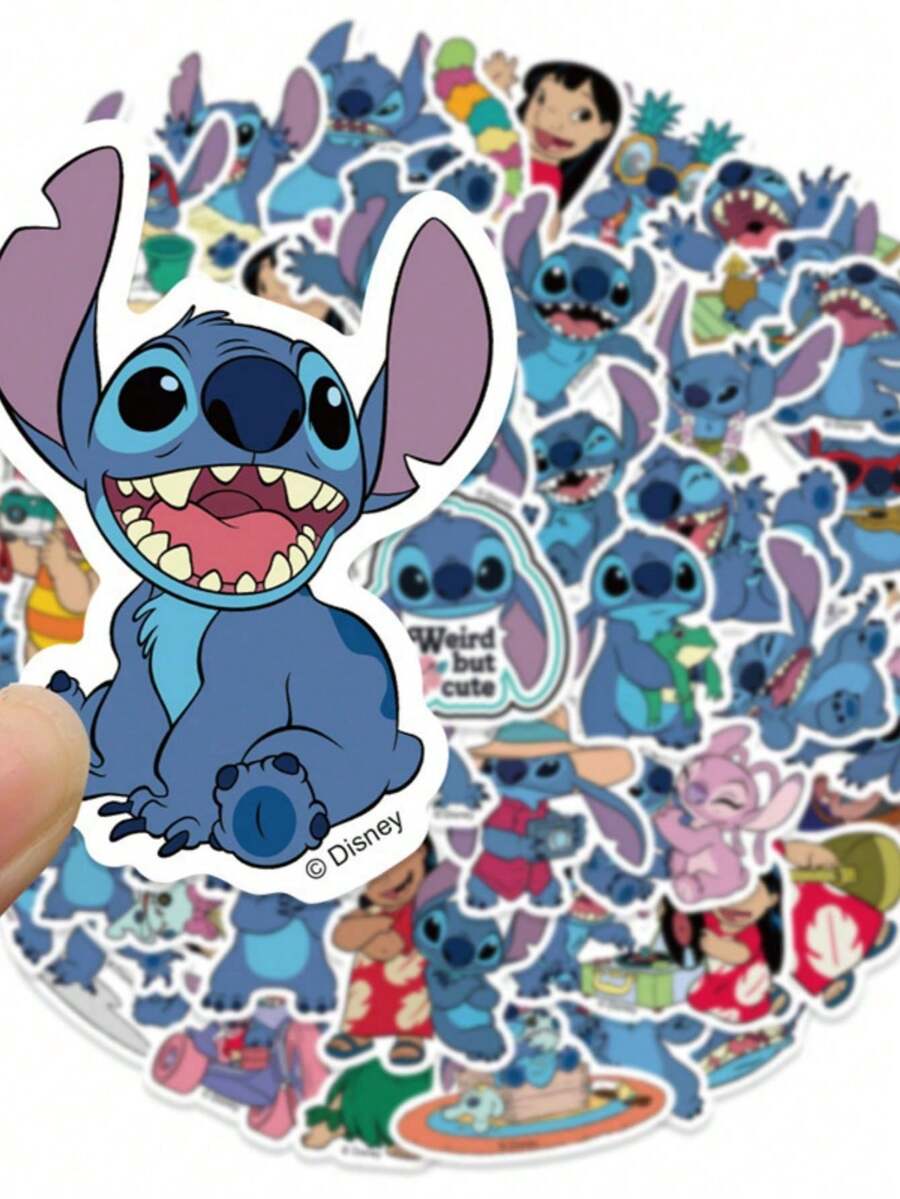 30-50pcs Random Cartoon Stitch Pattern Waterproof Stickers, Suitable For Notebooks, Laptops, Phone Cases, Office & School Supplies, 2026 New Year Gift - Stitch Stickers - View 1