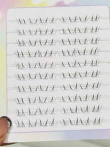 80pcs 10-Row High Capacity Handpainted Fox-Themed New Chinese Style Soft Natural B-Curl False Eyelashes - B - View 10