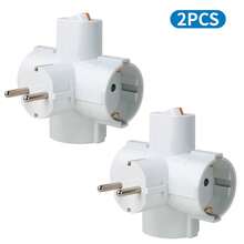 CILIA 1/2pcs, 3 SCHUKO Sockets, 3680W 16A 250V Home/Office/Travel Power Adapter