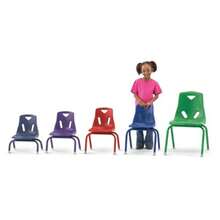 Berries 8124JC1251 Stacking Chair with Powder-Coated Legs 14" Height Camel - como en la foto - Ver 3