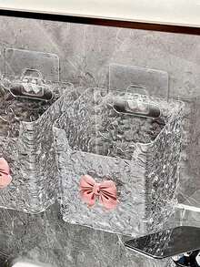 1pc Wave Pattern Wall Mounted Storage Box, No Drilling Bathroom Vanity Organizer Rack, Multi-Functional Wave Design Wall Hanging Storage Shelf, Suitable For Bathroom, Vanity, Bedroom, Home, Bedroom, Bathroom, House, Pink Room, Living Room Decor, Travel Accessories, Gift Bag, Gift For Mom, Dad, Men, Friends, Teachers, Birthday, Wedding, Office Desk, Shelf, Accessories, Gift Box, Fun Gift, Storage, Makeup Brush Holder - Multicolor - View 11