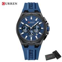 Men's Luxury Sports Quartz Chronograph Waterproof Silicone Strap Luminous Auto Date Wrist Watch - Multicolor - View 17