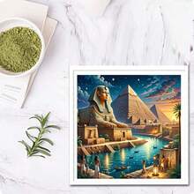 高品质5D钻石画套装，埃及风格，多种尺寸可选，钻石画艺术套装，5D全钻DIY钻石画，全钻艺术工艺品，包装精美，适合家居装饰，客厅、厨房、卧室墙面装饰，礼品，休闲娱乐，馈赠亲友的完美之选 - 彩色 - 查看 4