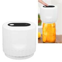 Portable Automatic Mason Jar Sealer | Electric Vacuum Sealer For Food Preservation | Built-In Battery, Easy One-Touch Sealing Of Jars And Bottles | Compact White Kitchen Appliance, Easy To Store And Use