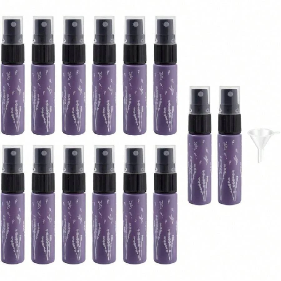 14 Pieces Empty Glass Spray Bottle, 10 Ml/ 0.33 Oz Fine Mist Sprayer Bottles Portable Refillable Perfume Container For Essential Oils, Travel (Purple),40059397 - Màu tím - Xem 1