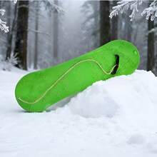 1pc Snowboard With Snowflake Patterns, Equipped With A Fixed Strap And A Tow Rope On The Surface, Suitable For Snow Sliding Scenarios, Practical And Rich In Design Details. - Multicolor - View 3