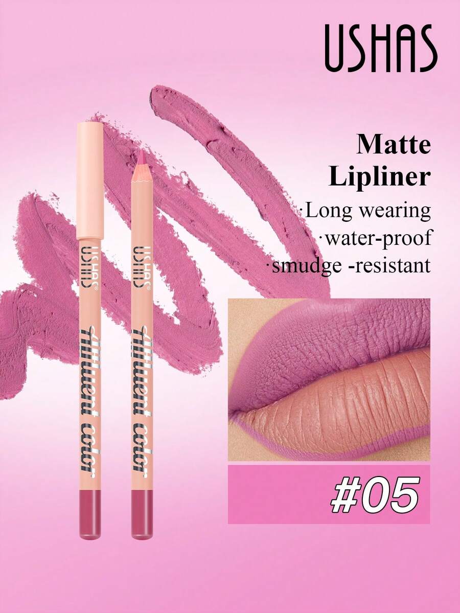 Chì kẻ môi lì USHAS, 14 màu sắc, định hình dáng môi hoàn hảo, dễ dàng kẻ viền môi chính xác, là người bạn đồng hành lý tưởng với son môi, dụng cụ trang điểm không thể thiếu cho người mới bắt đầu, được các chuyên gia làm đẹp khuyên dùng, không lem suốt 24 giờ.