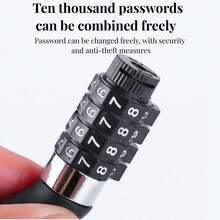 AD 黑色钢缆密码锁 - 自行车、山地车、摩托车、头盔、行李箱防盗密码锁 - MMS - 查看 4