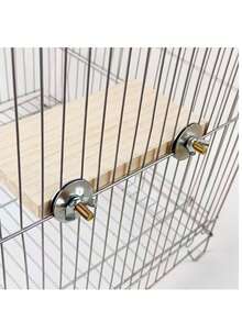 1pc Wooden Parrot Stand, Wooden Platform Toy Interactive Perch, Hamster Ladder Climbing Stand, Bird Supplies - Beige - View 6