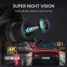 4K Ultra HD Mirror Dash Cam - 9.66" Large Screen Touch, Anti-Glare Rear View Mirror Camera With Super Night Vision, Front And Rear Dual Lens, 32GB Card Included - Luxury Edition:4K Dual Dashcam+32G Card - View 4