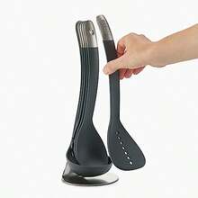 Joseph Joseph Nest 5 Compact Stacking Utensils Kitchen Tool Set With Magnetic Storage Stand Organization Dishwasher  - Black/Stainless Steel - 黑色/不銹鋼 - 查看 2