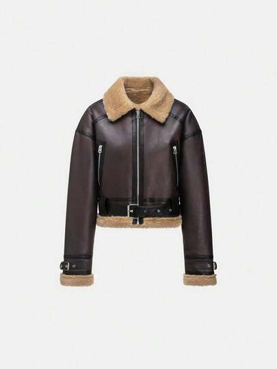 DEEKA Autumn/Winter New Women's Fashion Minimalist Versatile Short Double-Sided Jacket Coat