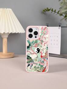 Oriental Style TPU Phone Case For IPhone 17/16/15/14/13/12/11/XS/XSMAX &  S22/S23/S24/S25, Yin - Yang & Mythical Creatures Print, Fashion Accessory For  - Seekers - Màu xanh lam - Xem 3