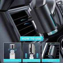 ATZOEA Car Air Fresheners M82 Diffuser 3/6/8 Pack 10ml Natural French Perfume ALong Lasting 60 Days Portable Waterless Romatherapy Diffuser With Three Adjustable Modes - 灰色 - 查看 9