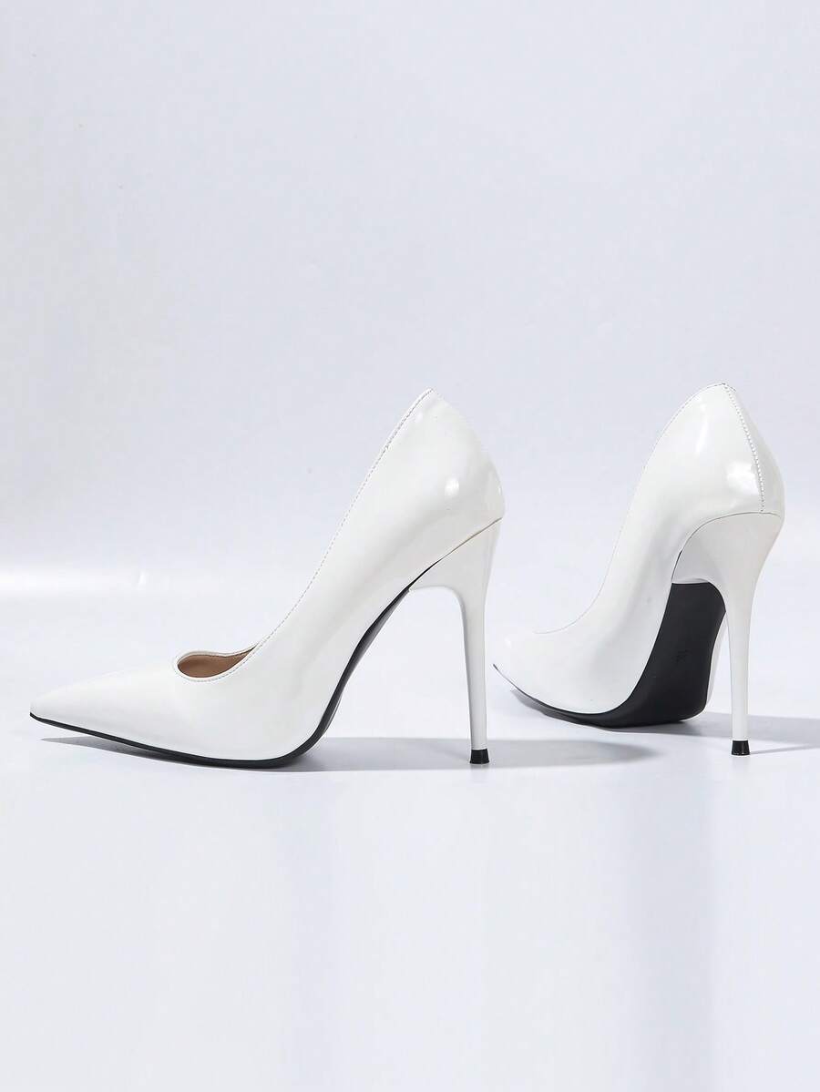 Giày cao gót mũi nhọn kiểu Pháp mới, kiểu dáng thời trang, đế thấp, siêu mỏng, phù hợp cho mùa xuân và mùa thu. - trắng - Xem 1