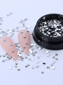 1 Hộp Trang Trí Móng Tay Hình Trái Tim Màu Bạc, Phụ Kiện Móng Tay Hình Trái Tim Cho Ngày Valentine, Hình Dán Móng Tay Tự Làm Thanh Lịch, Vật Tư Làm Móng Cho Tiệm Làm Móng - Bạc - Xem 3