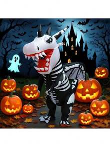 Un disfraz inflable, disfraz de muñeco inflable Pteranodon, muñeco inflable Tyrannosaurus Rex, adecuado para adultos y niños, trajes de fiesta navideña, diseño imponente, inflado rápido, cómodo y transpirable. - Negro - Ver 5