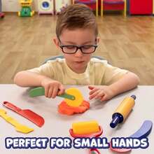 CYPNREADY 2 LEARN Herramientas de masa - Juego de 6 - Artes y manualidades para niños - Herramientas de escultura para enrollar cortar moldear y aplanar - Suministros de arte para cerámica y masaFashion - como en la foto - Ver 6