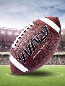 1pc Standard American Football, Designed For Outdoor Training And Leisure Use, With Official Size 9, And 1pc Size 6 Rugby Ball - Multicolor - View 1