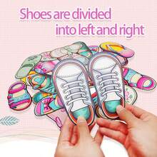 1 Set Left & Right Shoe Matching Educational Toy, Paper Craft Learning Tool For Kids, Preschool & Elementary School - Multicolor - View 2