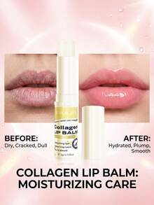IOOKISS Collagen Lip Balm - Deep Moisturizing, Fades Lip Lines, Nourishing Lip Care Primer. One Application Provides A Soothing, Penetrating Moisture Lock To Relieve Dryness And Peeling, Softens Lip Lines, And Leaves Lips Fuller And More Supple. The Easily Absorbent Formula Is Non-Sticky And Non-Greasy, Suitable For Daily Lip Care Or As A Makeup Primer. - Collagen Lip Balm - View 1
