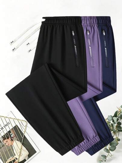 New Autumn Black Casual Sporty Pants, Versatile Outdoor Leisure Simple Long Trousers