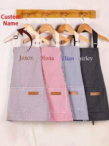 1pc Personalized Apron With Custom Name,Personalized Apron,Customized Text Apron,Name Apron, Customized Name Apron, Personalized Apron, Chef Apron, Mom Apron, Baking Apron, Baking Gift, Chef Gift,Custom Striped Thread Color For Cooking, Baking, Crafting,Durable For Home, Craft Studio, Bridesmaid Proposal - Unique Christmas/Bridal Gift Idea - Multicolor - View 1
