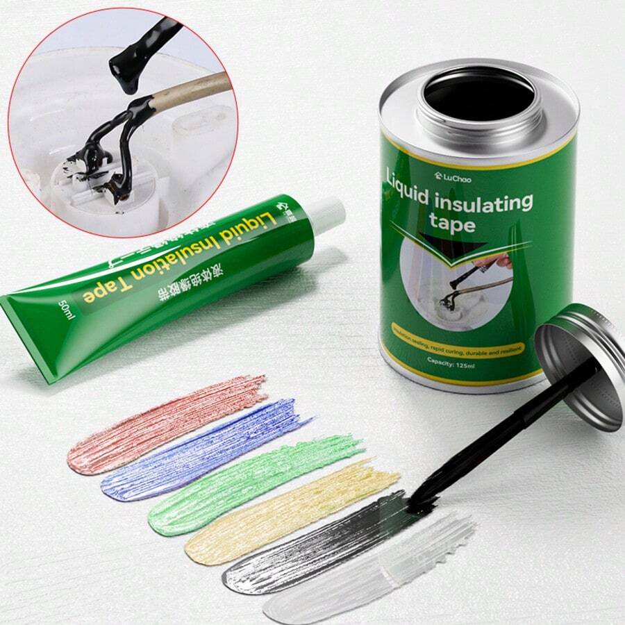 液态绝缘胶带防水密封剂，耐高温绝缘涂层，用于电线维修，4.22盎司+1.69盎司/套 - 均碼 - 查看 1