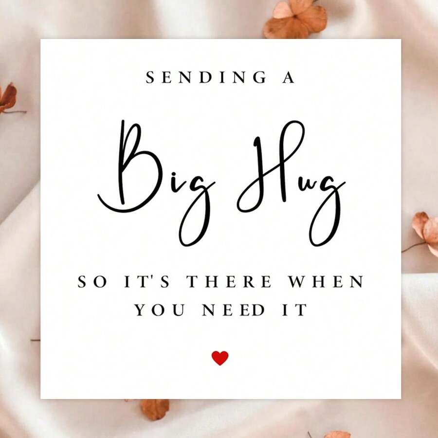 送上一个大大的拥抱，让你在需要的时候感受到温暖，想念卡，异地恋卡，拥抱卡，思念卡 - 彩色 - 查看 1