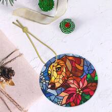 Stained Glass Dachshund Ceramic Christmas Hanging Ornament For Xmas Tree Wedding Holiday Party Home Decor - 臘腸犬 - 查看 5