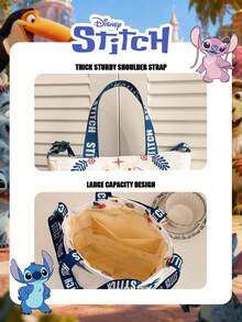 Disney 1个官方授权的史迪奇图案方形包，糖果包，可爱卡通女孩手提包，轻便单肩包，可调节肩带斜挎包，适合日常/外出/装手机/钱包和小件必需品 - 彩色 - 查看 12