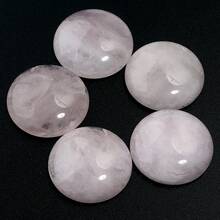 5-10pcs/Pack Natural Rose Quartz Cabochons, Multi-Size Gemstone Cabochons, Vintage Elegant Pink DIY Jewelry Making Supplies, Suitable For Necklace, Ring, Bracelet, Jewelry Decoration - Rose Quartz - View 17