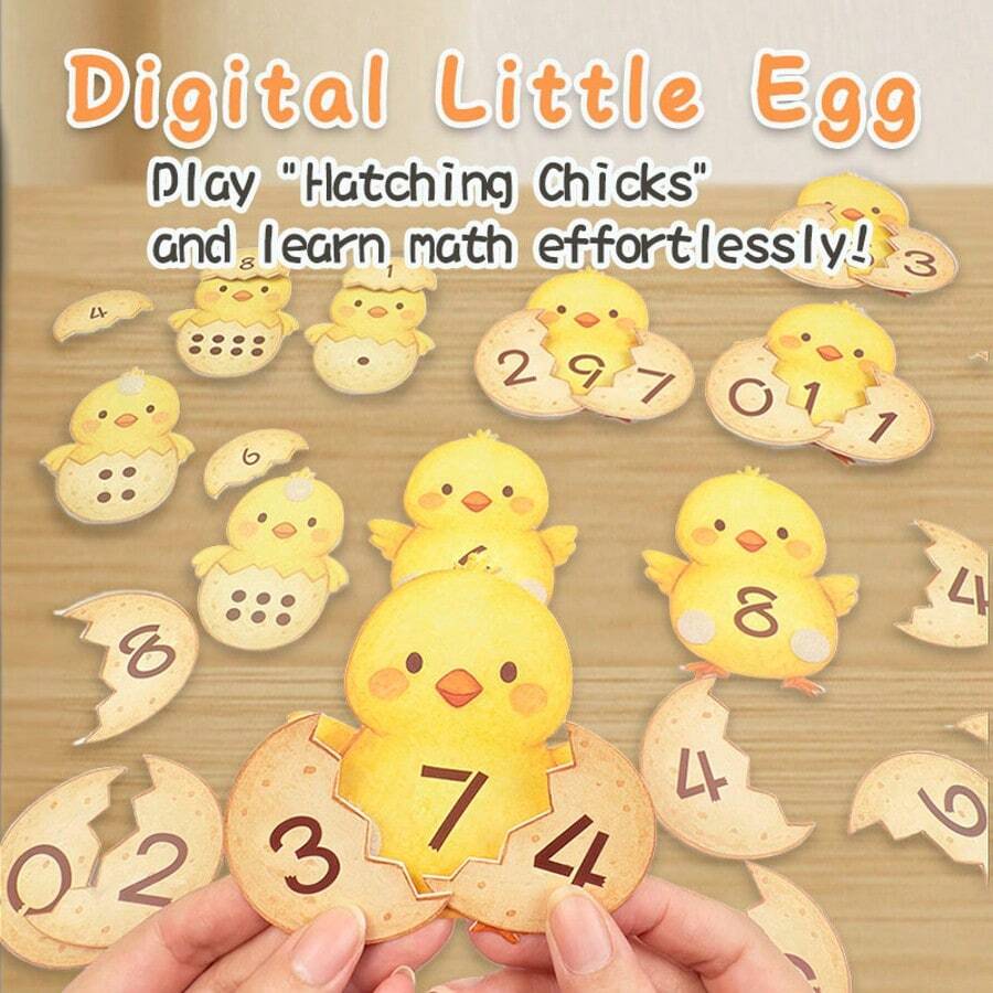 1 Set Numeric Chick Eggs, Math Counting Pairing Calculation Educational Toy, Preschool & Elementary Learning Aid, Paper Cognitive Model
