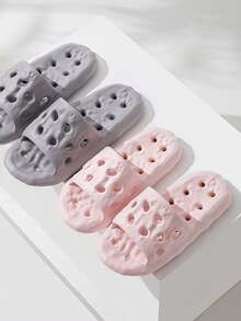 Non-Slip Lotus Root Sandals, EVA Hollow Couple Hole Slippers, Hotel Bathroom Slippers, Women's Bathroom Anti-Slip Slippers,Shoe,Spring Summer Picks,Brides Maid Gifts,Room,Bedroom Decor,Beach,Travel,For Men,For Women,Vacation,Women's Day,Travel Essentials,Wedding Favours,Y2k,Bedroom,Car Accessories Women,Kitchen Deccorcute Stuff - Multicolor - View 4