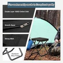 Camping Stool, Portable Folding Stool With Storage Bag, Collapsible Outdoor Footrest Suitable For Travel, Hiking, Fishing, Picnic, BBQ - Multicolor - View 3
