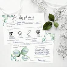 20pcs German Shower Game & Suggestion Cards - Baptism Party Planner, Includes Fill-In-The-Blank Traditions, Gender Reveal Activities, Parent Predictions & Shower Checklist (Bilingual Version For Parents) - Multicolor - View 3
