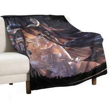 Albedo - Overlord Throw Blanket Decorative Sofas Plaid On The Sofa Picnic Warm Winter Blankets - 白色 - 查看 1