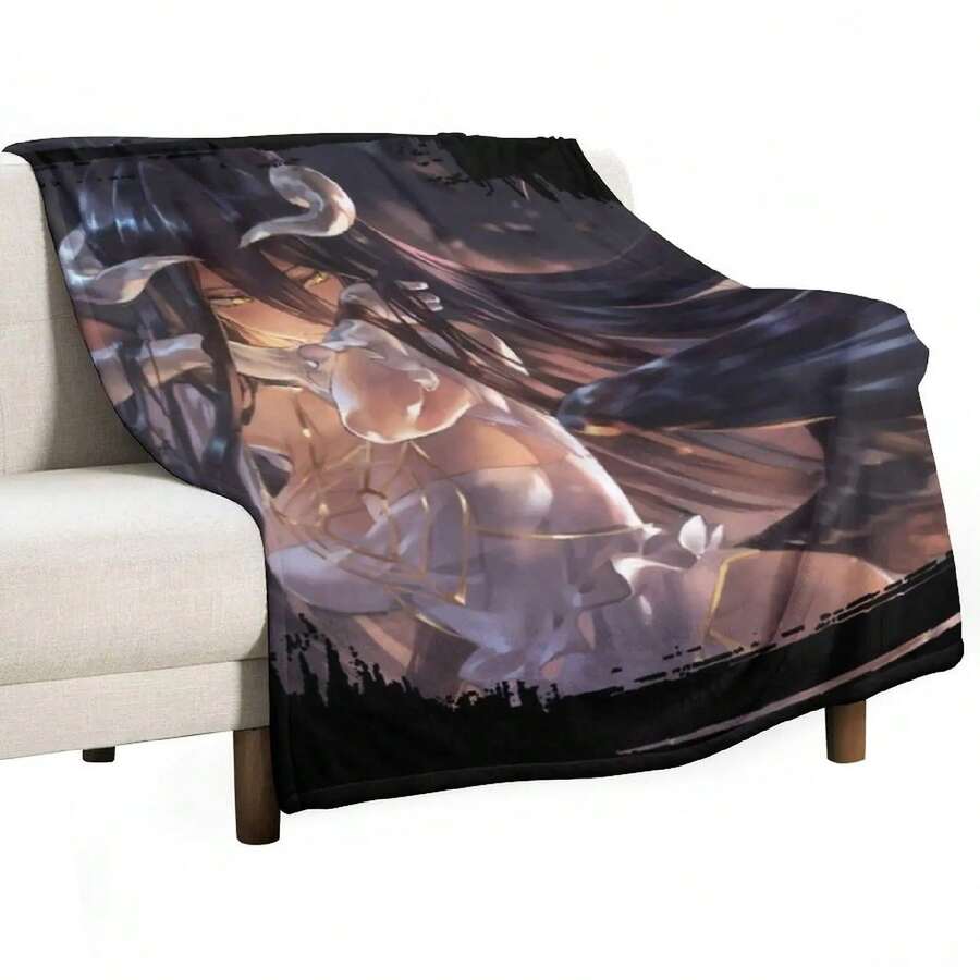 Albedo - Overlord Throw Blanket Decorative Sofas Plaid On The Sofa Picnic Warm Winter Blankets - 白色 - 查看 1