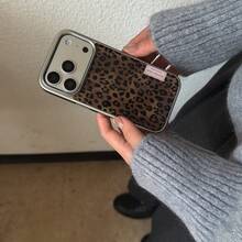 Leopard Print Label Protective Case For IPhone 15 Pro Max, 16 Pro, 13, 14, 12, 17 Pro Max, 17 Pro, 15 Pro, New Design, Shockproof, Full Coverage - Brown - View 5