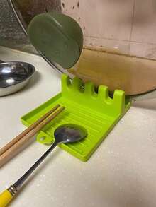 1pc Multi-Functional Silicone Pot Lid, Spoon And Spatula Holder - Multicolor - View 8