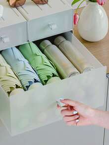 1pc Desktop Drawer Style Storage Box, Desk Organizer Rack For Stationery, Office, Student Dorm, Suitable For Bedroom, Living Room, Dorm, Office, Study, Vanity - White - View 5