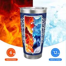 304 Stainless Steel Double Silver Edge Vacuum Insulated Drum 340g - Reusable Travel Cup With Stainless Steel Straw - This Is A Stainless Steel Water Cup About The Kansas City Baseball Royals  Theme - Leak Proof, Sweat Proof, Can Maintain Hot And Cold Temperatures For Hours, Frees Of Bisphenol A, Suitable For Car Cup Holders, Very Suitable For Match Days, Sports Events, Commuting, Office Rest And Outdoor Activities, Durable Double Wall Structure Fashionable Fan Gift - Silver - View 5