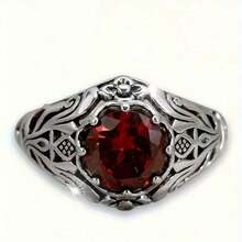 High-Quality Hypoallergenic Vintage-Style Silver-Red Non-Fading Gem Jewelry Accessories Perfect For Autumn And Winter Stacking With Partners Or Lovers New Year & Birthday Gift Local Warehouse It's An Exquisite Gift For Women - 8 - Xem 7