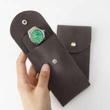 High-End Suede Lining Watch Travel Case - Flip Cover Design, Polyester Material, Perfect Gift For Christmas, Anniversaries And Birthdays - 灰色1 - 查看 3