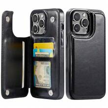 This Wallet Case Is Made For Iphone 17, 16, 15, 14, 13, 12 Pro/Pro Max/Plus/Air And For Samsung For Galaxy S22, S23, S24, S25 Plus/Ultra  It Includes A Card Holder, Is Made From Faux Leather, Has A Kickstand, Card Slots, A Double Magnetic Clasp - 黑色 - 查看 2
