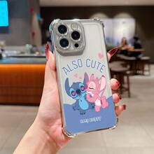 This Disney Lilo & Stitch Phone Case, Featuring Cartoon Characters Like Stitch And Angel, Boasts A Cute And Playful Design, A Simple And Stylish Appearance, And A Smooth And Comfortable Feel. It Offers Camera Protection, A Transparent And Fashionable Back Panel, And Reinforced Corners For Effective Drop Protection, Making It An Ideal Choice For Young People. This Phone Case Is Compatible With IPhone 17/16/15/14/13/...12/11/XR/XS/X Series And SamsungGalaxy S22, S23, S24, And S25 Series Phones. It's The Perfect Gift For Friends And Family. - 銀色 - 查看 2