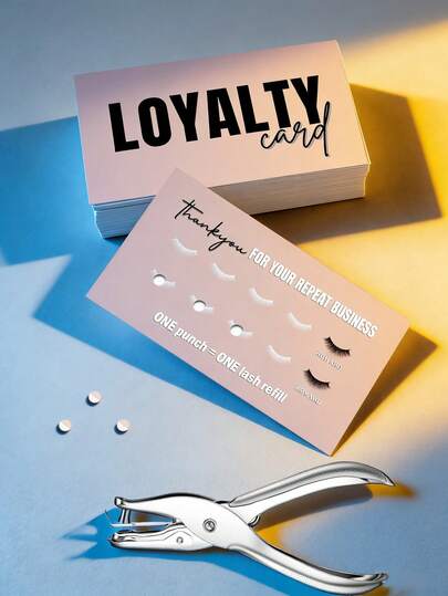 50 piezas Tarjetas de membresía profesional para extensión de pestañas, adecuadas para salones de pestañas, artistas de pestañas, estudios de belleza y freelancers, ideales para programas de recompensa a clientes, promoción de marca y retención de clientes.