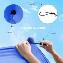 CYPNToldo de Playa UPF50+ toldo de Playa Tienda de Playa Portátil con tapete de Playa Palas de Arena con 4 Bolsas de Arena y 4 Postes de Estabilidad Carpa de Playa Apto para Playa CampingFashion - 219614678 - Ver 6